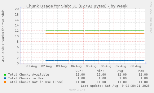 Chunk Usage for Slab: 31 (82792 Bytes)